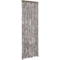 vidaXL Vliegenhor met bruine en witte chenille, 56x200 cm