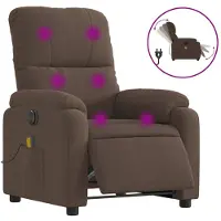 vidaXL Massagestoel elektrisch verstelbaar microvezelstof bruin