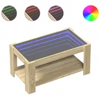 vidaXL LED-salontafel Sonoma eik, 93x53x45 cm, houtvezel