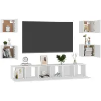 vidaXL 7-delige Tv-meubelset bewerkt hout wit