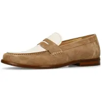 Manfield Instappers taupe / wit