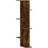vidaXL Hoekwandschap 36,5x36,5x140 cm bewerkt hout gerookt eikenkleur