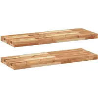 vidaXL Wandschappen 2 st zwevend olieafwerking 100x30x4 cm acaciahout