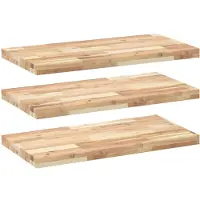 vidaXL Wandschappen 3 st zwevend 100x40x4 cm onbehandeld acaciahout