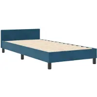 vidaXL Boxspringbed met hoofdeinde, donkerblauw, 90 x 200 cm, fluweel