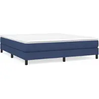 vidaXL Boxspring bed stof blauw 180x200 cm