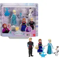 Mattel Disney Frozen Anna en Elsa Personageset - met 4 kleine poppen en 4 accessoires