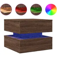 vidaXL Salontafel met LED-verlichting, bruin, eikenhoutlook, 50x50x40 cm