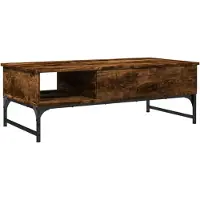 DKD Home Decor Salontafel 100x50x35 cm bewerkt hout en metaal gerookt eiken