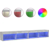 DKD Home Decor Tv-meubels met LED-verlichting 2 st 100x30x30 cm betongrijs