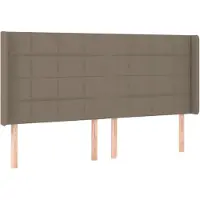vidaXL Hoofdbord met randen 183x16x118/128 cm stof taupe