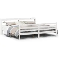 vidaXL Bedframe met hoofdeinde zonder matras 200x200 cm wit