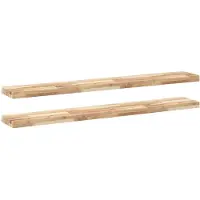 vidaXL Wandschappen 2 st zwevend 140x20x4 cm onbehandeld acaciahout