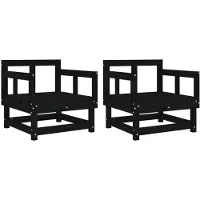vidaXL Tuinstoelen 2 st massief grenenhout zwart