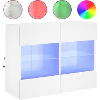 vidaXL TV-wandmeubel met LED-verlichting, wit, 78,5 x 30 x 60,5 cm