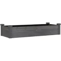 vidaXL Verhoogde plantenbak met inzetstuk, grijs, 120x45x25 cm, massief grenenhout