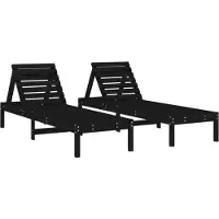 vidaXL Ligbedden 2 st 199,5x60x74 cm massief grenenhout zwart