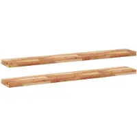 vidaXL - Wandschappen - 2 - st - zwevend - olieafwerking - 120x20x4 - cm - acaciahout