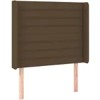 vidaXL Hoofdbord met randen 83x16x118/128 cm stof donkerbruin