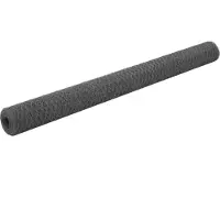 vidaXL Kippengaas 25x1,5 m staal met PVC coating grijs