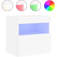 vidaXL TV-wandkast met LED-verlichting, wit, 40x30x40 cm