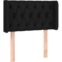 vidaXL Hoofdbord met randen 83x16x78/88 cm stof zwart