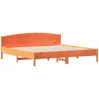 vidaXL Bedframe zonder matras massief grenenhout wasbruin 180x200 cm