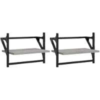 vidaXL Wandschappen met stangen 2 st 40x25x30 cm grijs sonoma eiken