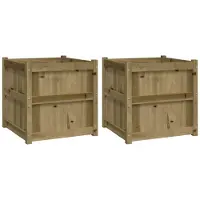 vidaXL Plantenbakken 2 st cm geïmpregneerd hout
