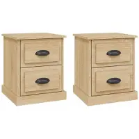 vidaXL Nachtkastjes 2 st 39x39x47,5 cm bewerkt hout sonoma eikenkleur