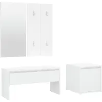 vidaXL Garderobe set bewerkt hout wit