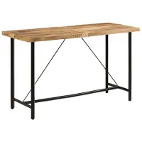 vidaXL Bartafel, 180x70x107 cm, massief mangohout en ijzer