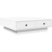 vidaXL Salontafel, wit, 90x90x28 cm, houtvezel
