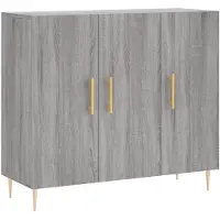 vidaXL Dressoir 90x34x80 cm bewerkt hout grijs sonoma eikenkleurig