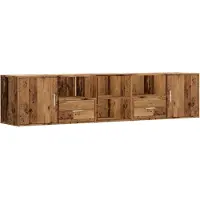 Super Merchant Hoekkast 200x40x45 cm bewerkt hout oud houtkleurig