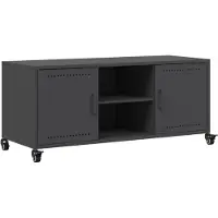 vidaXL Tv-meubel 100,5x39x43,5 cm staal zwart