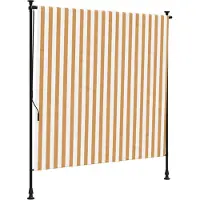 vidaXL Rolgordijn voor buiten 200x270 cm stof en staal oranje en wit