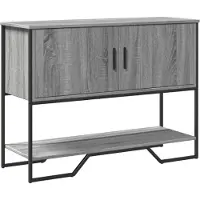 vidaXL Wandtafel 100x35x74,5 cm bewerkt hout grijs sonoma eikenkleurig