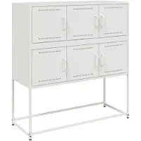 vidaXL Dressoir 100,5x39x107 cm staal wit