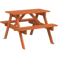 vidaXL Picknicktafel voor 4 kinderen met parasolgatting, gemaakt van massief grenenhout