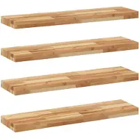 vidaXL Wandschappen 4 st zwevend olieafwerking 80x20x4 cm acaciahout