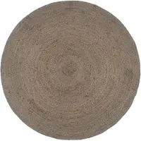 vidaXL Vloerkleed handgemaakt rond 240 cm jute grijs
