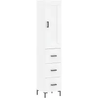 vidaXL Hoge kast 34,5x34x180 cm bewerkt hout wit