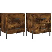 vidaXL Nachtkastjes 2 st 40x35x47,5 cm bewerkt hout gerookt eikenkleur