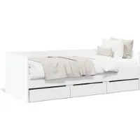 vidaXL Slaapbank met lades zonder matras 90x190 cm wit