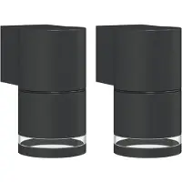 vidaXL Buitenwandlampen, 2 stuks, zwart, aluminium gietwerk
