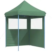 vidaXL Partytent, inklapbaar, pop-up model, met 2 zijpanelen, groen