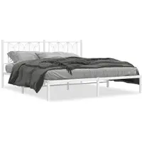vidaXL Bedframe met hoofdeinde Metaal Wit 183x213 cm
