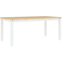 vidaXL Eettafel Corona Wit 180x90x75 cm, massief grenenhout