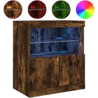 vidaXL Dressoir met LED-verlichting 60x37x67 cm gerookt eikenkleurig